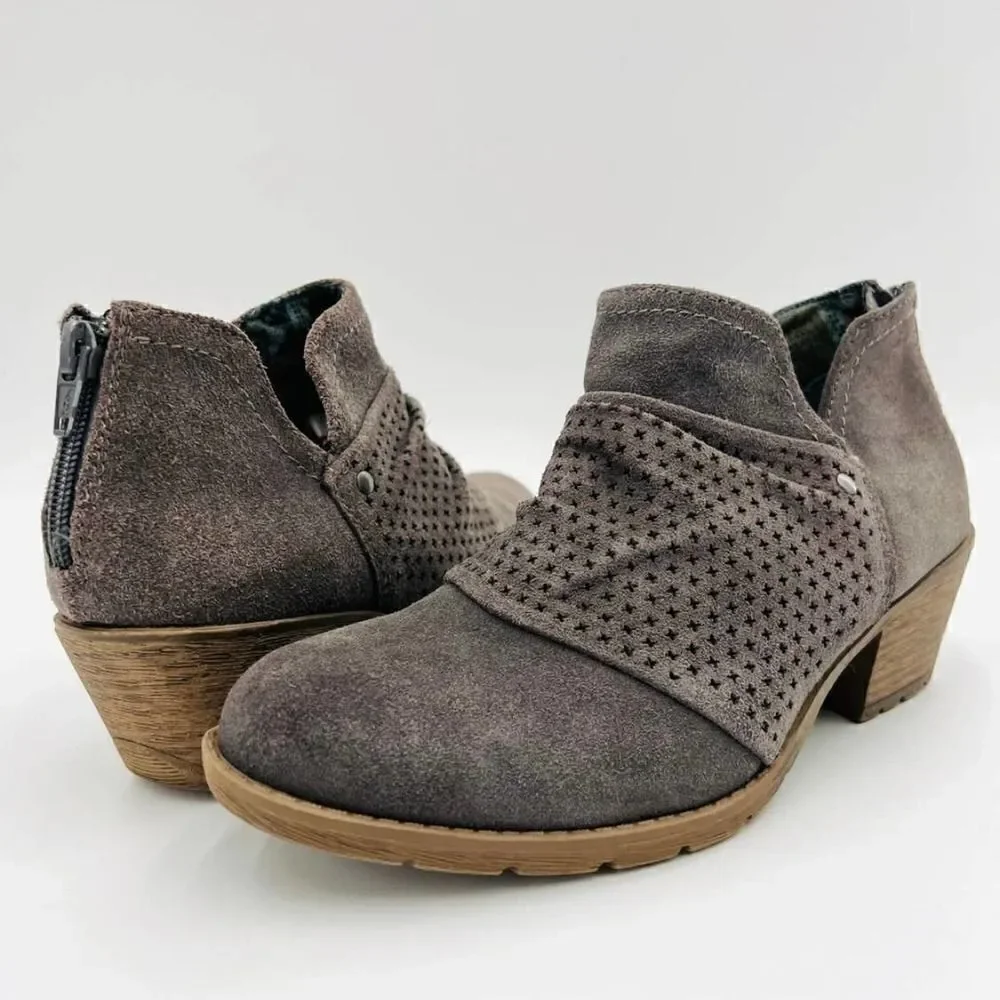 EARTH ORIGINS Women's Oakland Amanda Ankle Bootie Grey Suede Size 7